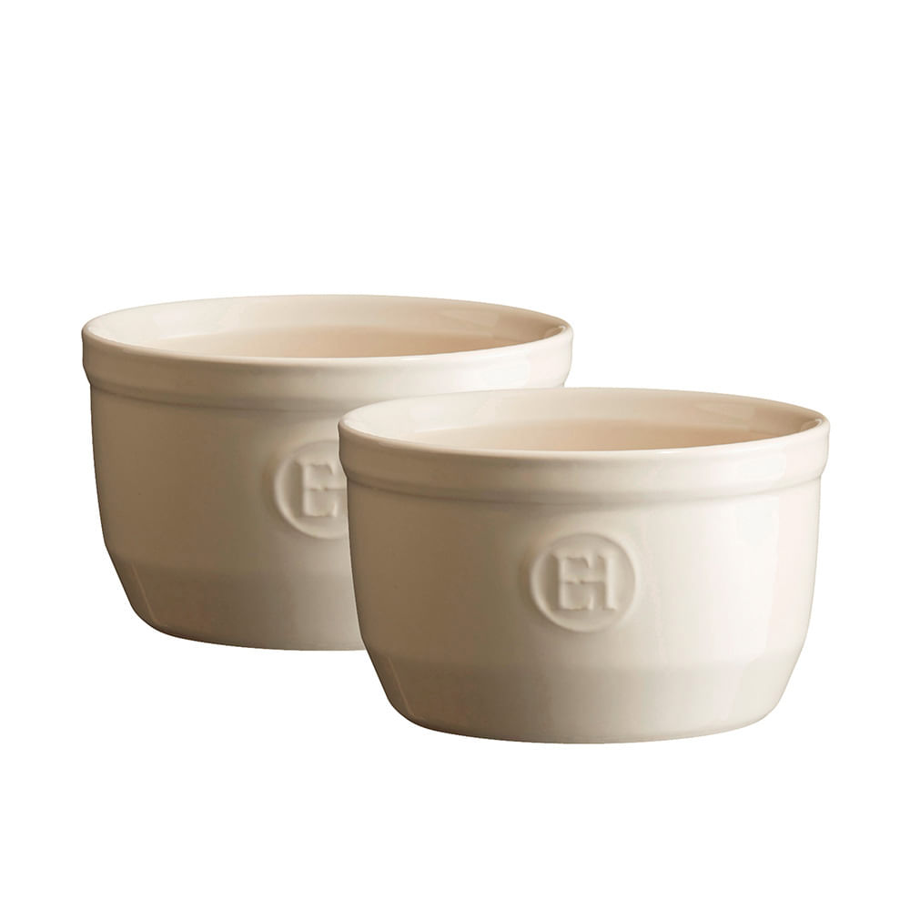 Emile Henry ramekins cerâmica hr 2 peças 9 cm areia emile henry